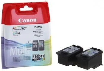 CANON 1LB PG-510 / CL-511 rašalo kasetė juodas ir spalva standartinė talpa juoda: 240 puslapių spalva: 244 puslapiai sudėtinė pakuotė