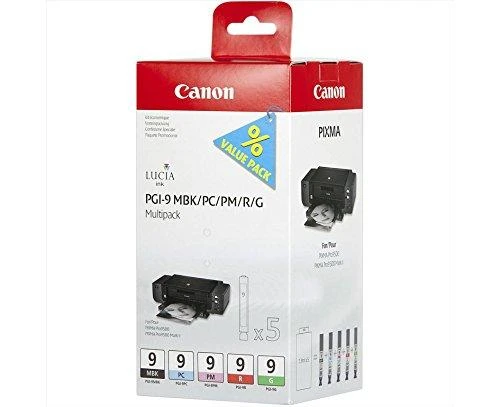 Canon PGI-9 MBK/PC/PM/R/G Originalus Žalia, Matinis Juodas, Foto žydra, Foto magenta, Raudona 5 vnt