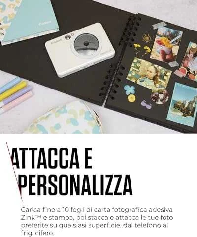 Canon Zoemini S2 mažų nuotraukų spausdintuvas ir fotoaparatas, Perlo baltumo