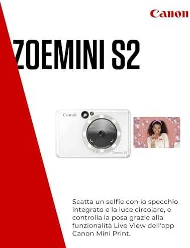 Canon Zoemini S2 mažų nuotraukų spausdintuvas ir fotoaparatas, Perlo baltumo
