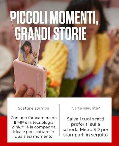 Canon Zoemini S2 mažų nuotraukų spausdintuvas ir fotoaparatas, Rausvo aukso