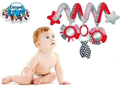 CANPOL BABIES interaktyvus lovelės/ vežimėlio žaislas spiralė Zig Zag, 68/063_blu