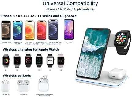 Universalus Belaidis įkroviklis Canyon 3in1 Wireless Charger WS-303, tinka vienu metu įkrauti Apple Watch, iPhone ir Airpods