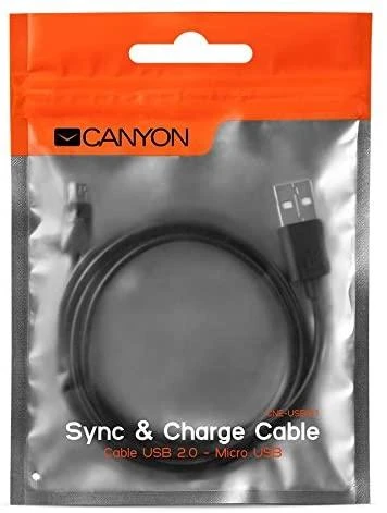 CANYON laidas UM-1 MicroUSB 5W 1m Juodas