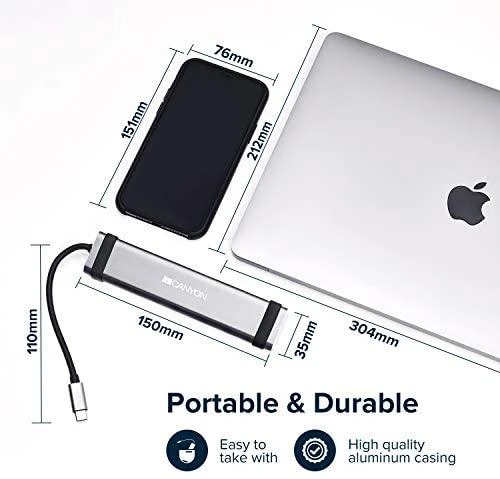 CANYON hub DS-3 4in1 USB-C Kosminė pilka