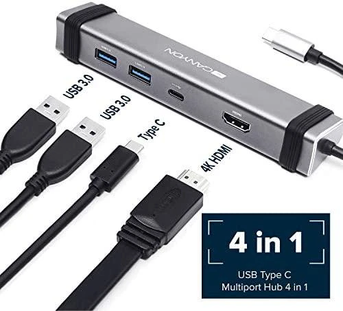 CANYON hub DS-3 4in1 USB-C Kosminė pilka