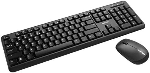 CANYON SET-W20 JK/JAV Klaviatūra ir pelė Velvet Wireless Juodas