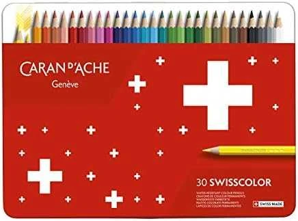 Caran d`Arche CARAN D'ACHE Swisscolor pieštukai, metalinė dėžutė, 30 vnt.