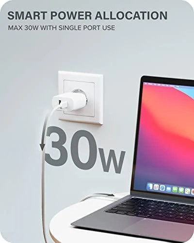 Įkroviklis Alogic Alogic Įkrovimo adapteris USB-C 2x32W baltas