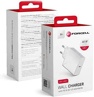 Įkroviklis Forcell (1xUSB-C 3A 45W) baltas