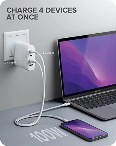 Brūkšnys Alogic WCG4X100 2x USB-A 2x USB-C 5 A (WCG4X100- ES)