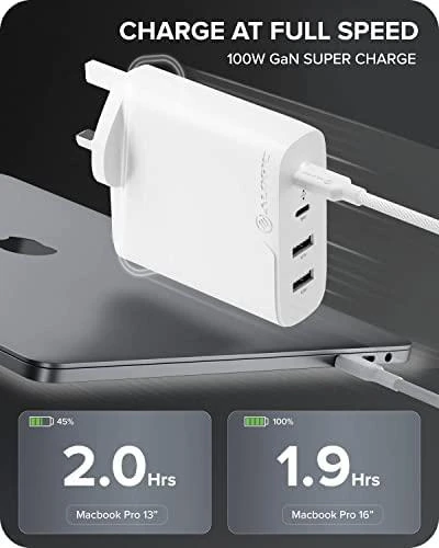 Brūkšnys Alogic WCG4X100 2x USB-A 2x USB-C 5 A (WCG4X100- ES)