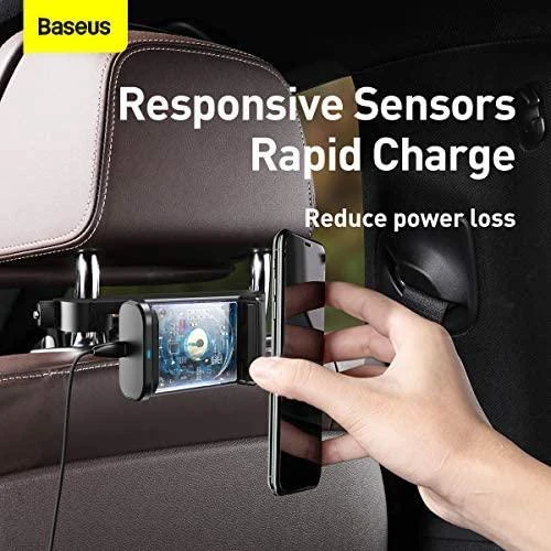 Baseus Energy Automobilinis telefono laikiklis su belaidžiu įkrovimu - Juodas