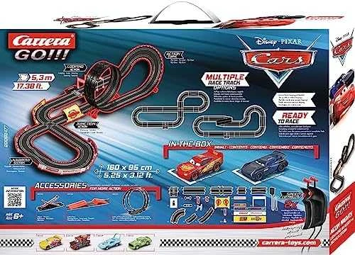 Milly Mally Carrera Go Cars – Neon Nights 5,3 m trasos rinkinys su nuotolinio valdymo automobiliukais