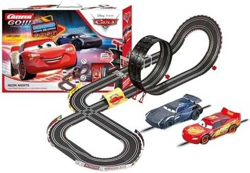 Milly Mally Carrera Go Cars – Neon Nights 5,3 m trasos rinkinys su nuotolinio valdymo automobiliukais