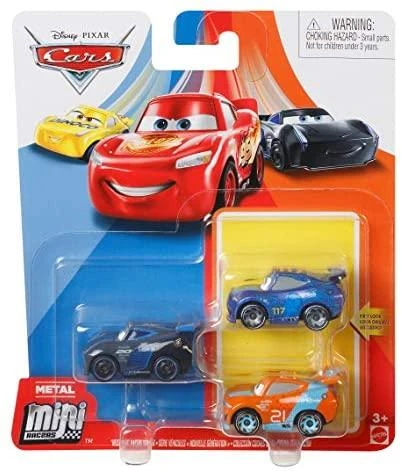 Mattel CARS 3 automodelių rinkinys Mini Lenktynininkai, 3vnt., GKG01