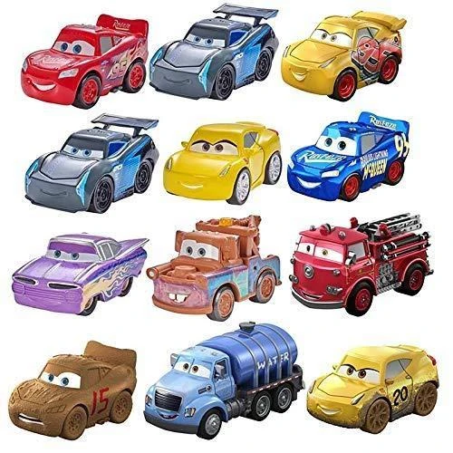 Mattel CARS 3 automodelių rinkinys Mini Lenktynininkai, 3vnt., GKG01