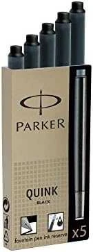 Rašalo kapsulės Parker, ilgos, juodos (5 vnt.)