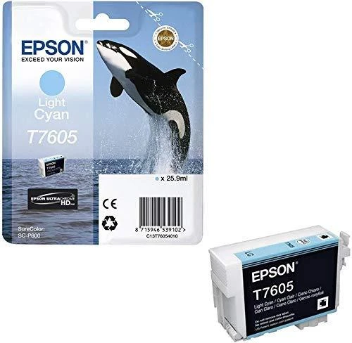 Epson T7605 | Rašalo kasetė | Šviesiai žalsvai mėlyna