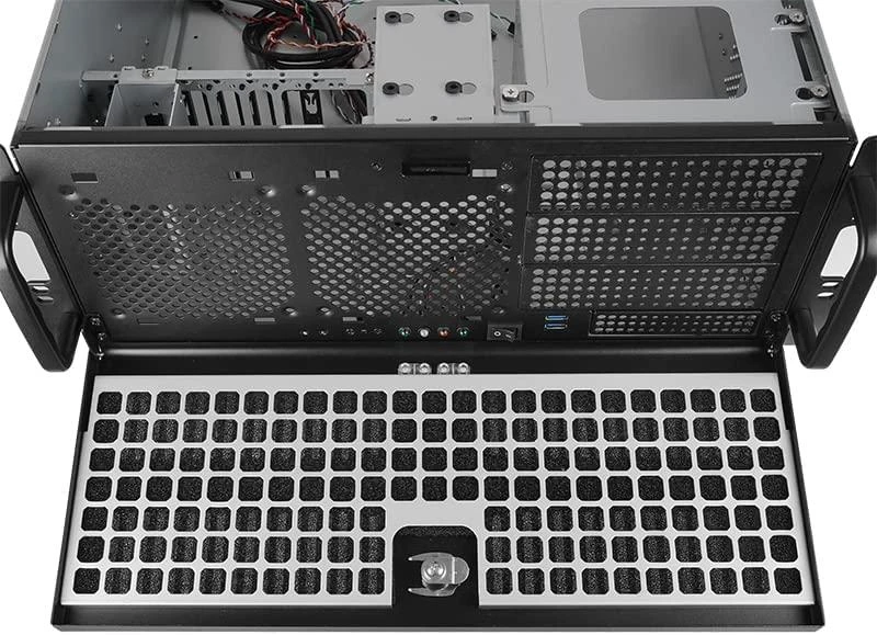 Chieftec UNC-409S-B-OP, Viryklės, Jude, ATX, micro ATX, SECC, 4U, 14 cm