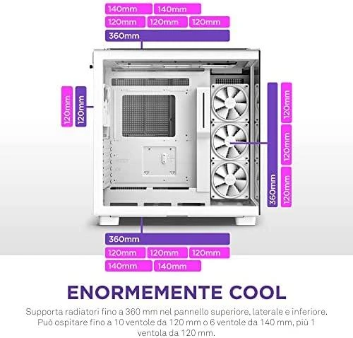 NZXT PC dėklas H9 Elite Midi bokštinis langas baltas