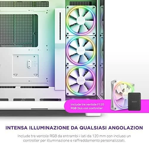 NZXT PC dėklas H9 Elite Midi bokštinis langas baltas