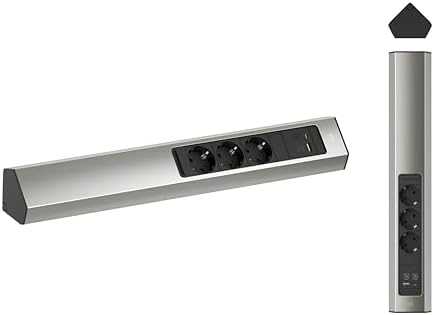Bachmann BACHMANN CASIA 2 3xCEE7/3 1xUSB A/C 22W 2,0m AEH, nerūdijančio plieno išvaizda