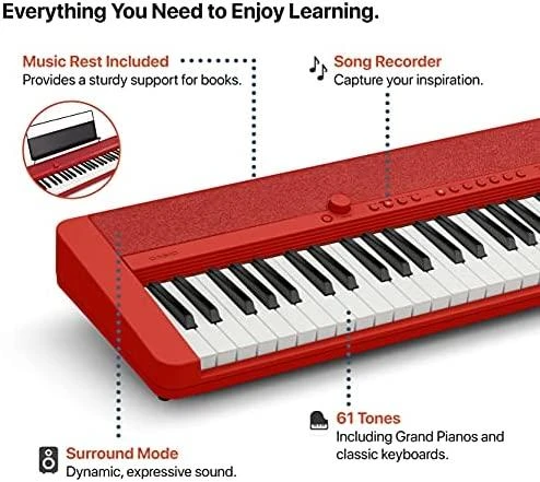 Sintezatorius Casio CT-S1, raudonas