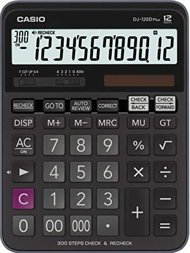 Stalinis skaičiuotuvas CASIO DJ-120D+, 36,5 x 144 x 192 mm, juoda sp.