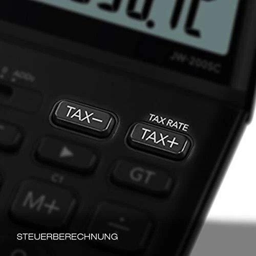 Stalinis skaičiuotuvas CASIO JW-200SC, juoda sp.