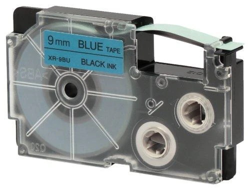 Casio XR-9BU1 etikečių juostelė Juoda ant mėlynos