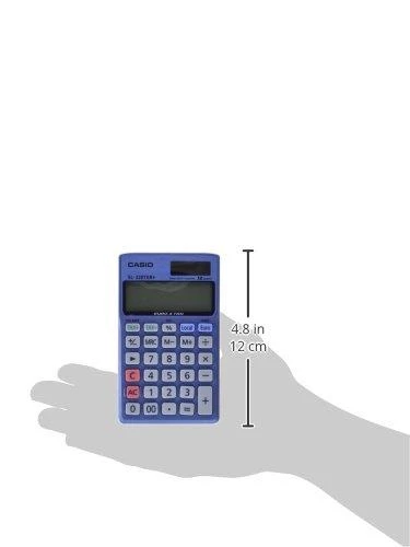 Casio SL-320TER+, Kišeninis, Bazinis, 12 skaitmenų, 1 eilutė, Baterija / Saulės energija, Mėlynas