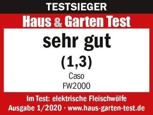 Mėsmalė Caso FW2000, 2 greičiai, sidabrinė