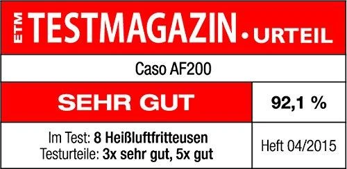 Gruzdintuvė Caso AF200 Juoda, 1200-1400 W, 2.5 L