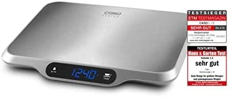 Caso | Virtuvinės svarstyklės | L 15 | Maximum weight (capacity) 15 kg | Graduation 1 g | Ekranas type LCD Ekranas | Nerūdijantis plienas
