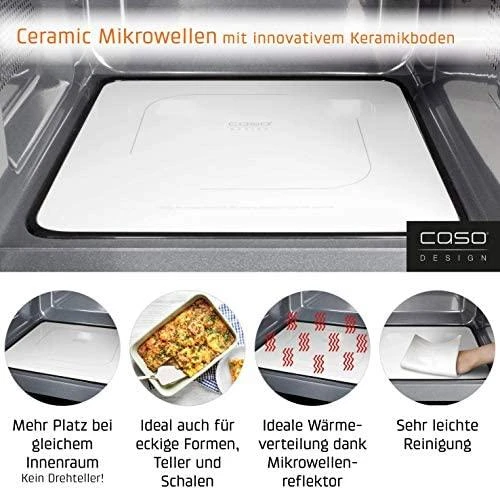 Mikrobangų krosnelė Caso | Ecostyle Ceramic | 03316 | Free standing | 700 W | Grilis | Sidabrinis