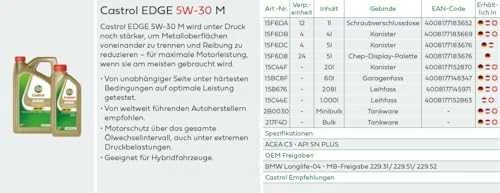 Castrol Alyva Edge 5W-30 M sintetinė varikliams 5 L