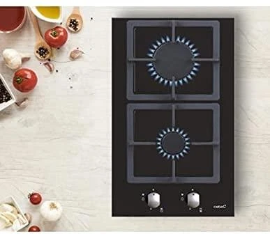 KaitlentCATA | Hob | SCI 3002 BK | Gas on glass | Number of burners/cooking zones 2 | Rotary knobs | Juodas
