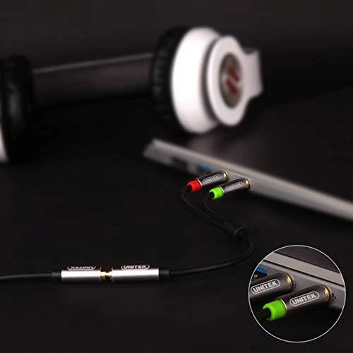 UNITEK Y-C957ABK Unitek Cable miniJack 3,5mm (F) - 2x 3,5mm (M) Y-C957ABK