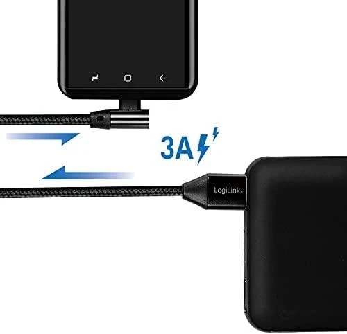 LOGILINK CU0137 LOGILINK – USB 2.0 kabelis USB-A kištukas su USB-C (90 kampu) kištukas, 0,3 m