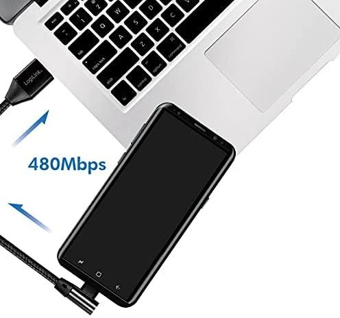 LOGILINK CU0138 LOGILINK – USB 2.0 kabelis USB-A kištukas iki USB-C (90 kampu) kištukas, 1 m
