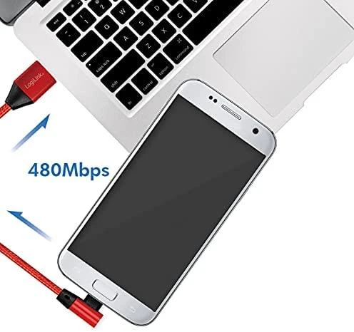 LOGILINK CU0149 LOGILINK – USB 2.0 į mikro-USB (90 kampu) kištukas, 0,3 m