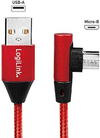 LOGILINK CU0149 LOGILINK – USB 2.0 į mikro-USB (90 kampu) kištukas, 0,3 m