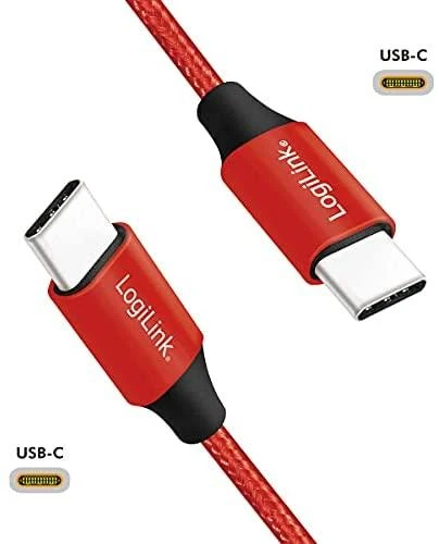 LOGILINK CU0156 LOGILINK – USB 2.0 laidas, USB-C į USB-C, raudonas, 1 m