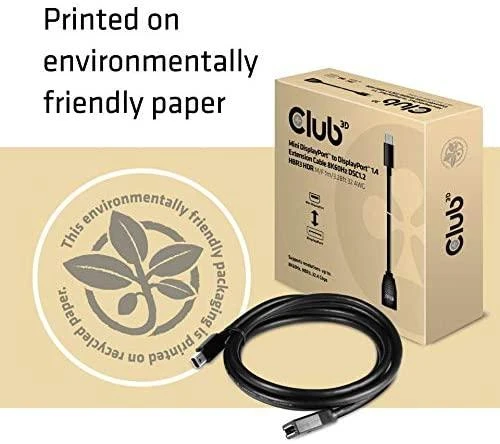 Club 3D Club3D Kabelis Mini DisplayPort 1.4 na DisplayPort 8K@60Hz DSC 1.2 HBR3 HDR dvikryptis (M-F)