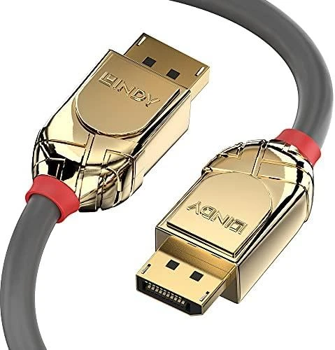 DisplayPort Kabelis - LINDY Gold Line DisplayPort 1.2 Kabelis, 7.5 m, Pilkas
