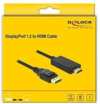 DELOCK Cable Displayport 1.2 male > High Speed HDMI-A pasyvus 4K 2 m juodas