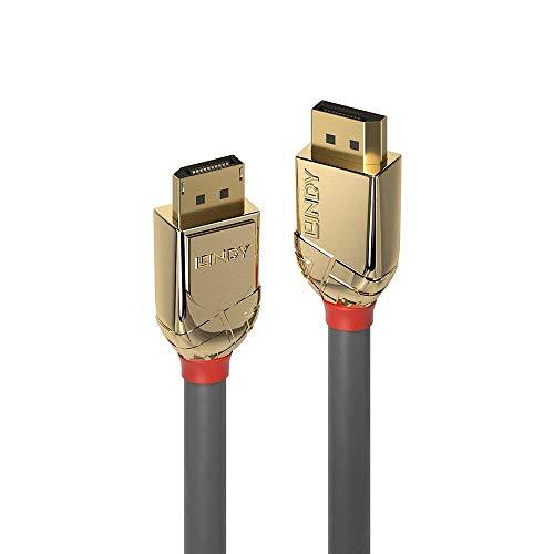 DisplayPort kabelis - LINDY Gold Line DisplayPort 1.4 kabelis, M/M, 1 m, Pilkas