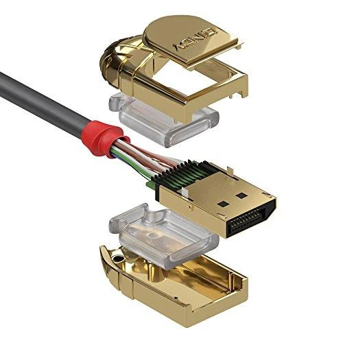 DisplayPort Kabelis - LINDY Gold Line DisplayPort 1.4 Kabelis, 3 m, Pilkas