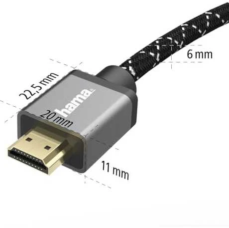 Cable Hama HDMI™ 2.1 auksinis-pl. 5m